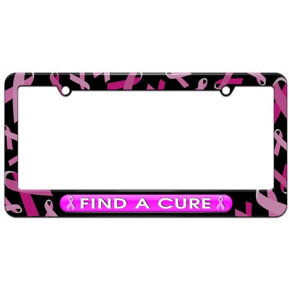 Find A Cure, Breast Cancer Pink Ribbon License Plate Tag Frame ...