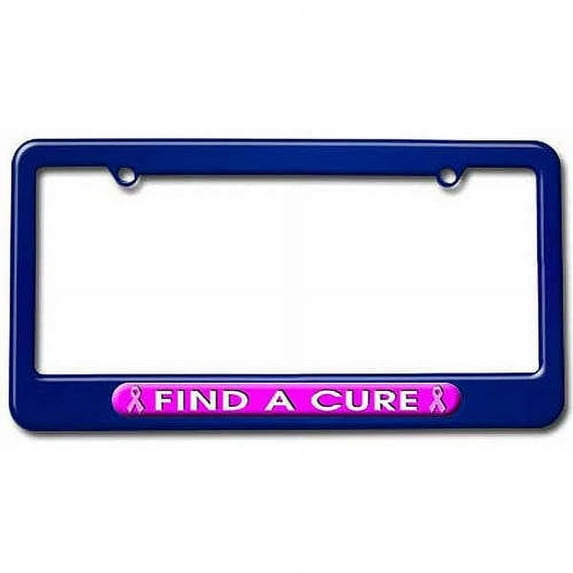 Find A Cure, Breast Cancer Pink Ribbon License Plate Tag Frame, Multiple Colors