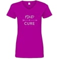 thumbnail image 1 of Find A Cure Ladies V-Neck Jersey Tee-Fuchsia-Large, 1 of 4