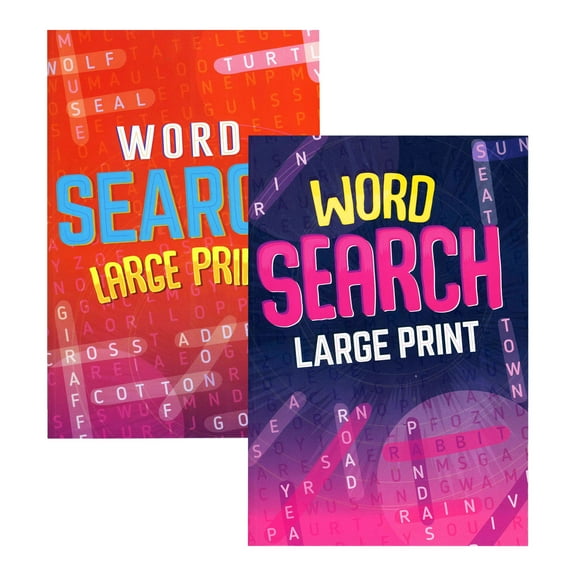 Find A Word Puzzle Books Large Print, 2 Titles, Digest Size Word Search Finds Books for Adults Teens, Training Learning with Game, 2-Pack