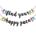 thumbnail image 1 of Find Your Happy Pace Banner, Runner Party Decor, Running Race Glitter Banner, Running Birthday Party Banner, Marathon Party Decorations, Black Glitter, 1 of 7
