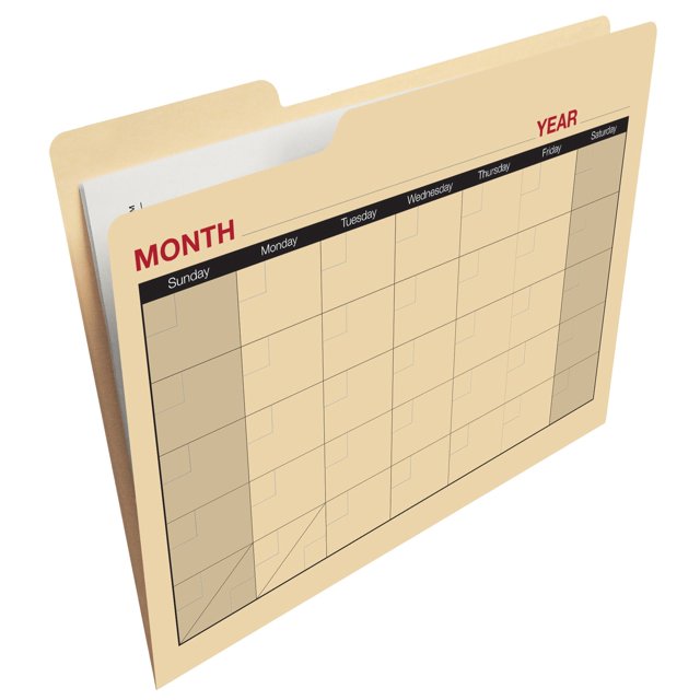 Find It Calendar File Folders, 12 Pack, Manila (FT07465)