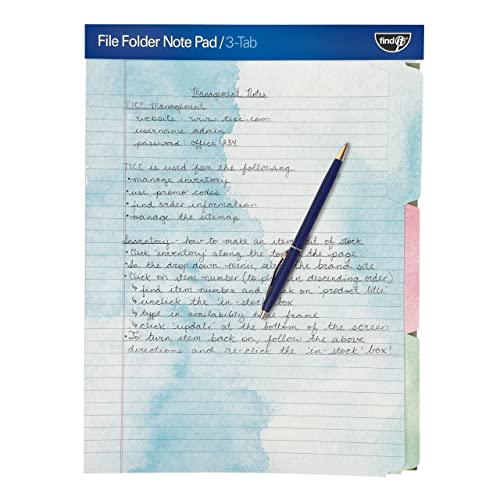 Find It File Folder Notepad Pack of 12 9.5 x 12.5 Inch Notebook