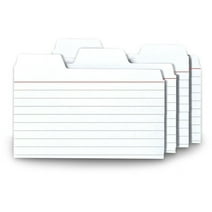 Find It Tabbed Index Cards 3" x 5" 48/Pack White (FT07215)
