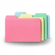 Find It Tabbed Index Cards 4"x 6" 48/Pack Assorted Colors (FT07218)