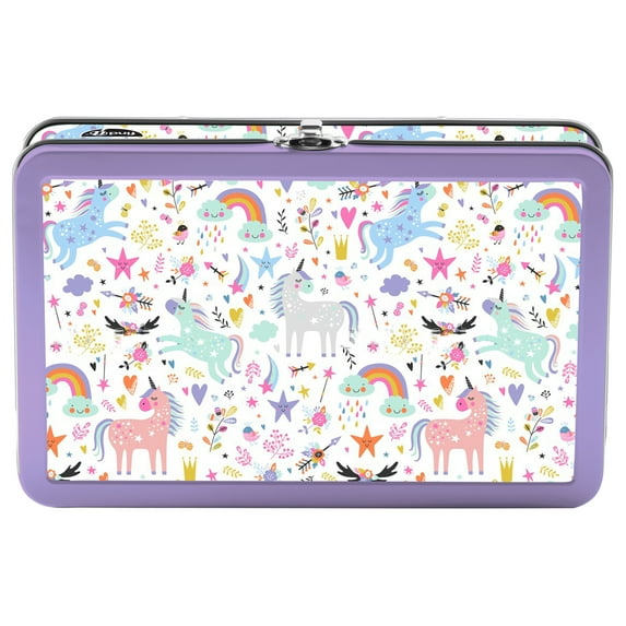 Find It Tin Pencil Box, Colorful Unicorn Design, New Condition, FT07608