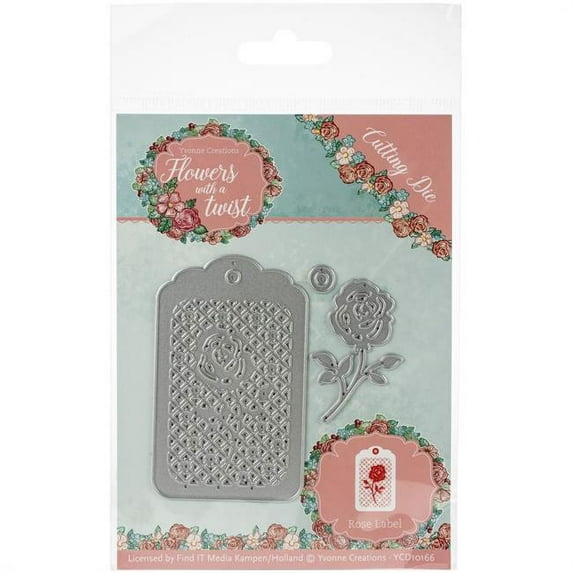 Find It Trading YCD10166 Yvonne Creations Dies - Rose Label, Flowers with A Twist
