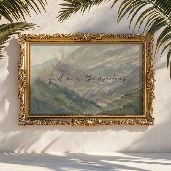 Find Me In The Mountains Print Neutral Lansdape Art Midwestern Decor Home Decor Office Wall Art