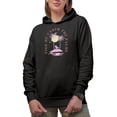 thumbnail image 1 of Find Me Under the Palms feat. Palm Tree, Beach Chair, Sun & Ocean Art Merch Gift, Black Hooded Sweatshirt or Hoodie, Small, 1 of 5