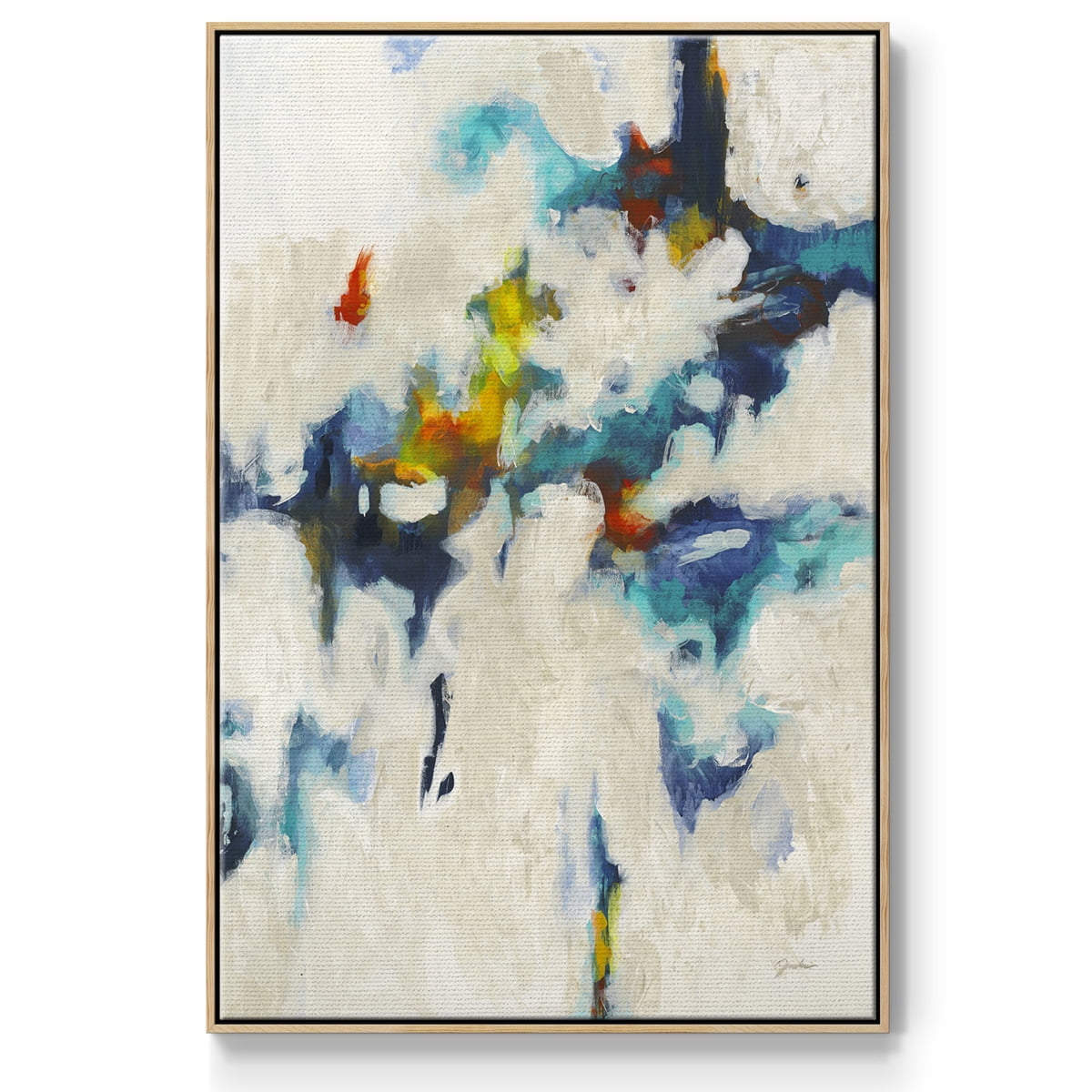 Find & Seek Framed Premium Gallery Wrapped Canvas - Ready to Hang - 25 x 37 - Natural Wood Floating Frame