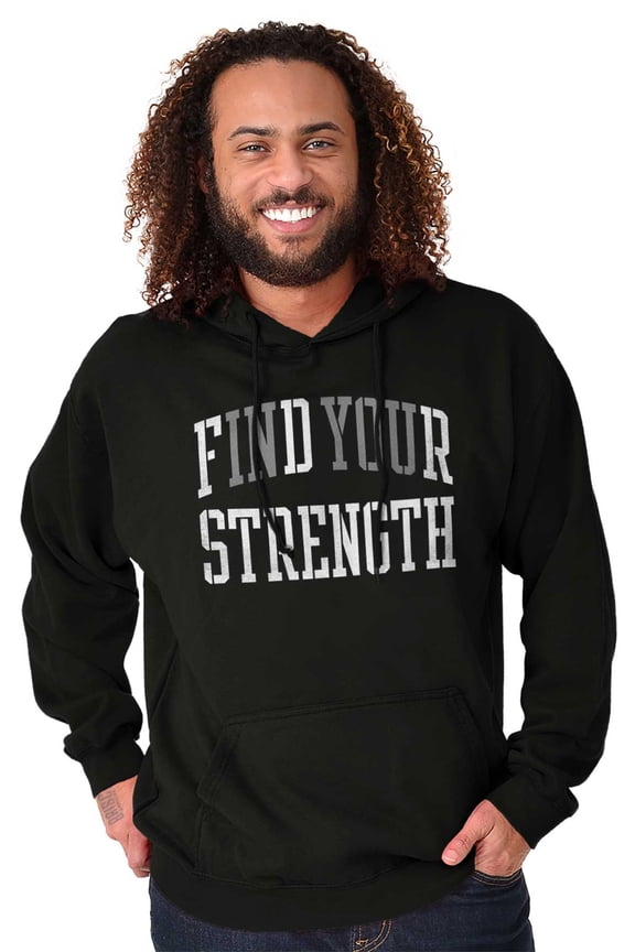 Find Strength In You Workout Motivate Unisex Plus Fleece Graphic Hoodie Brisco Brands 2X
