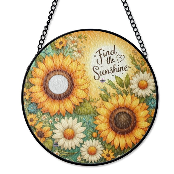 Find The Sunshine Sunflowers Art Stained Glass Suncatcher Bright Summer Garden Decor