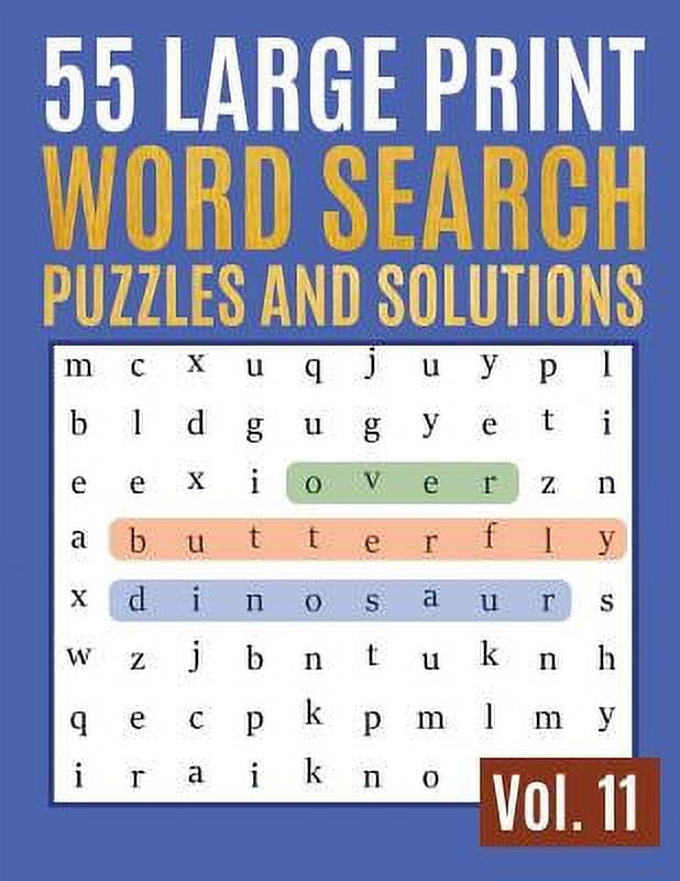 Find Words for Adults & Seniors: 55 Large Print Word Search Puzzles And ...