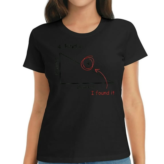 Find X Funny Saying Math Teacher Graphic Sarcastic Graphic Short Sleeve Shirt for Women, Trendy Tee with Unique Design