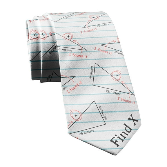 Find X Tie Funny Ties Math Teacher Tie Mens Novelty Neckties Nerdy Ties for Guys