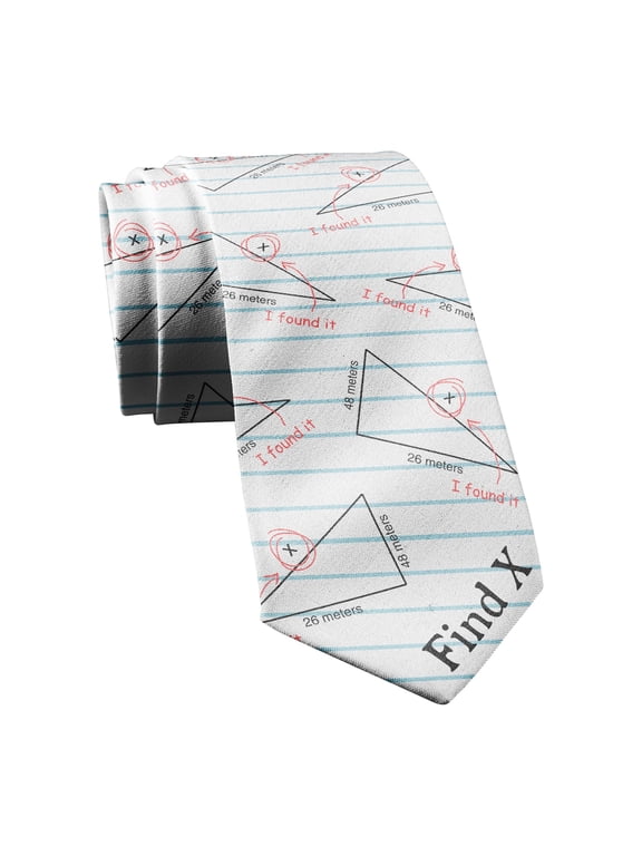 Find X Tie Funny Ties Math Teacher Tie Mens Novelty Neckties Nerdy Ties for Guys