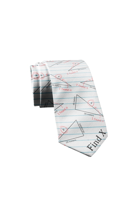 Find X Tie Funny Ties Math Teacher Tie Mens Novelty Neckties Nerdy Ties for Guys