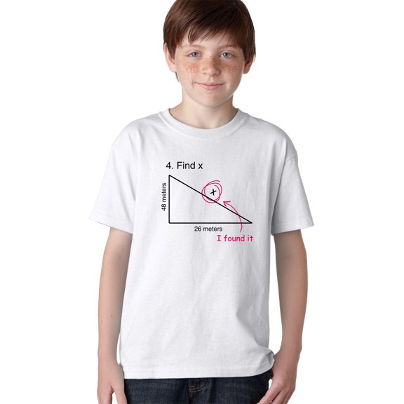 Find X Youth T Shirt Funny Variable Student Classroom Math Teacher Tee for Kids