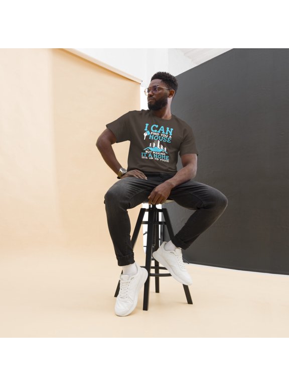 Find You House Real Estate Agent Broker Salesperson Realtor Graphic classic tee (Dark Chocolate, L)