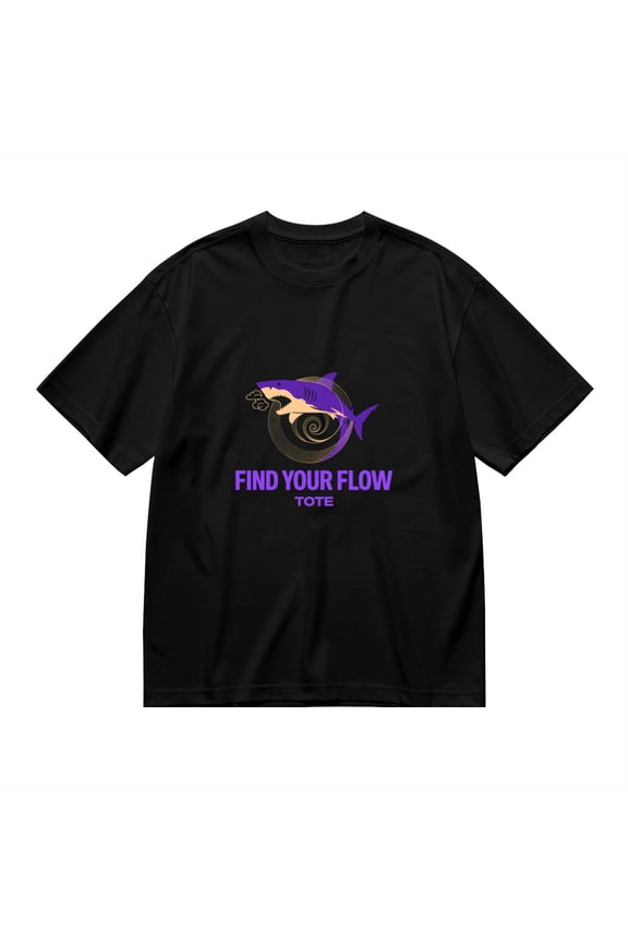 Find Your Flow, Shark Cloud Print 1, Vintage T Shirt, Cotton T-Shirt for Men, 23554266,S
