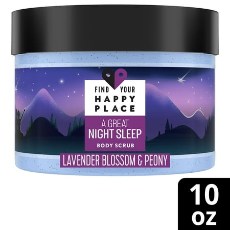 Find Your Happy Place Exfoliating Body Scrub A Great Night Sleep Lavender Blossom and Peony 10 oz