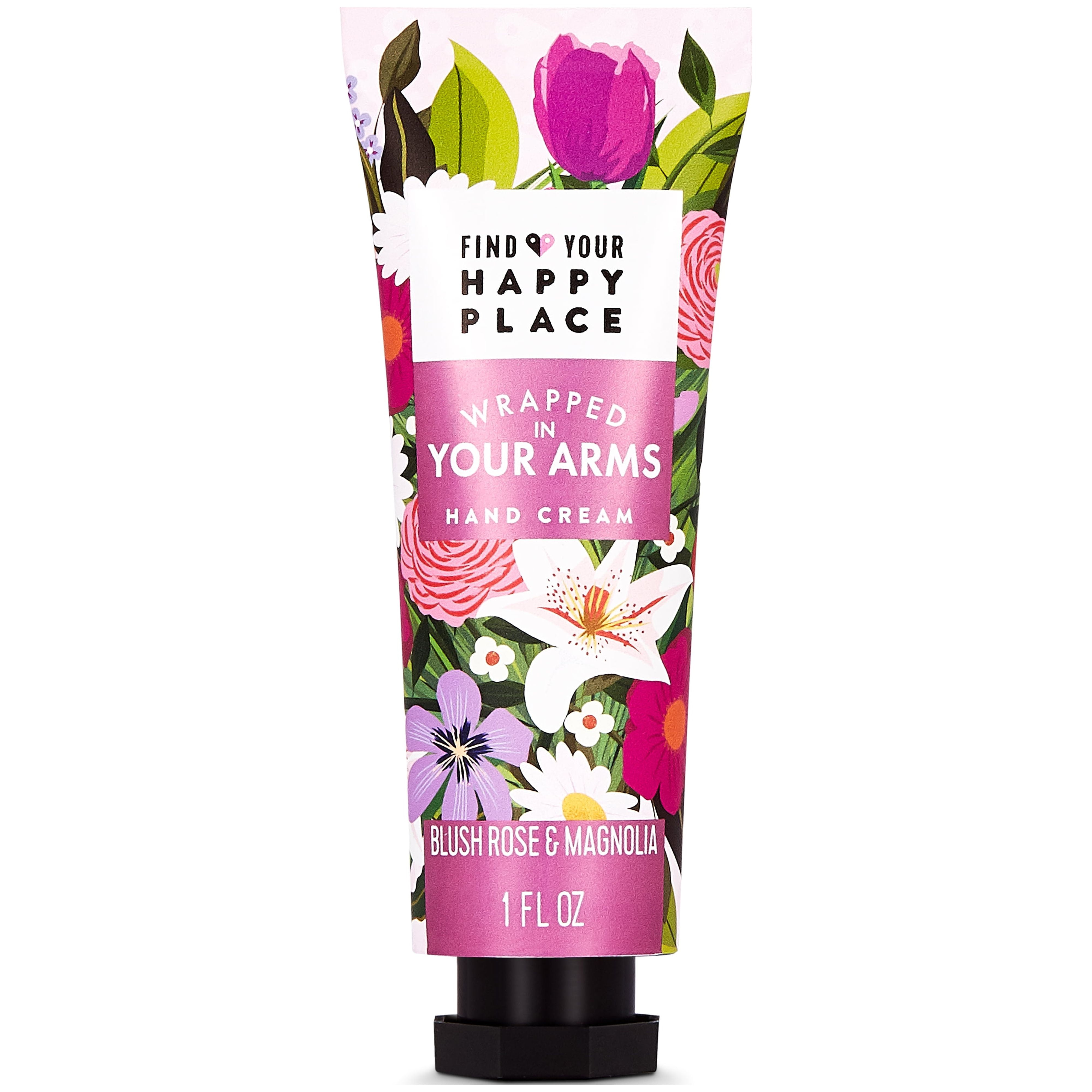 Find Your Happy Place Moisturizing Hand Cream Wrapped In Your Arms Blush Rose and Magnolia 1 fl oz
