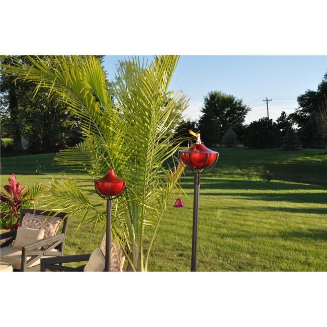 Find Your Passage 1204-CR-LITE Cranberry Maui Grande Garden Torch - Set of 2