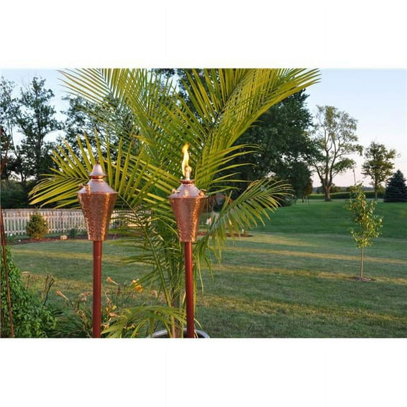 Find Your Passage 1218-HC-LITE Hammered Copper Kona Deluxe Garden Torch - Set of 2