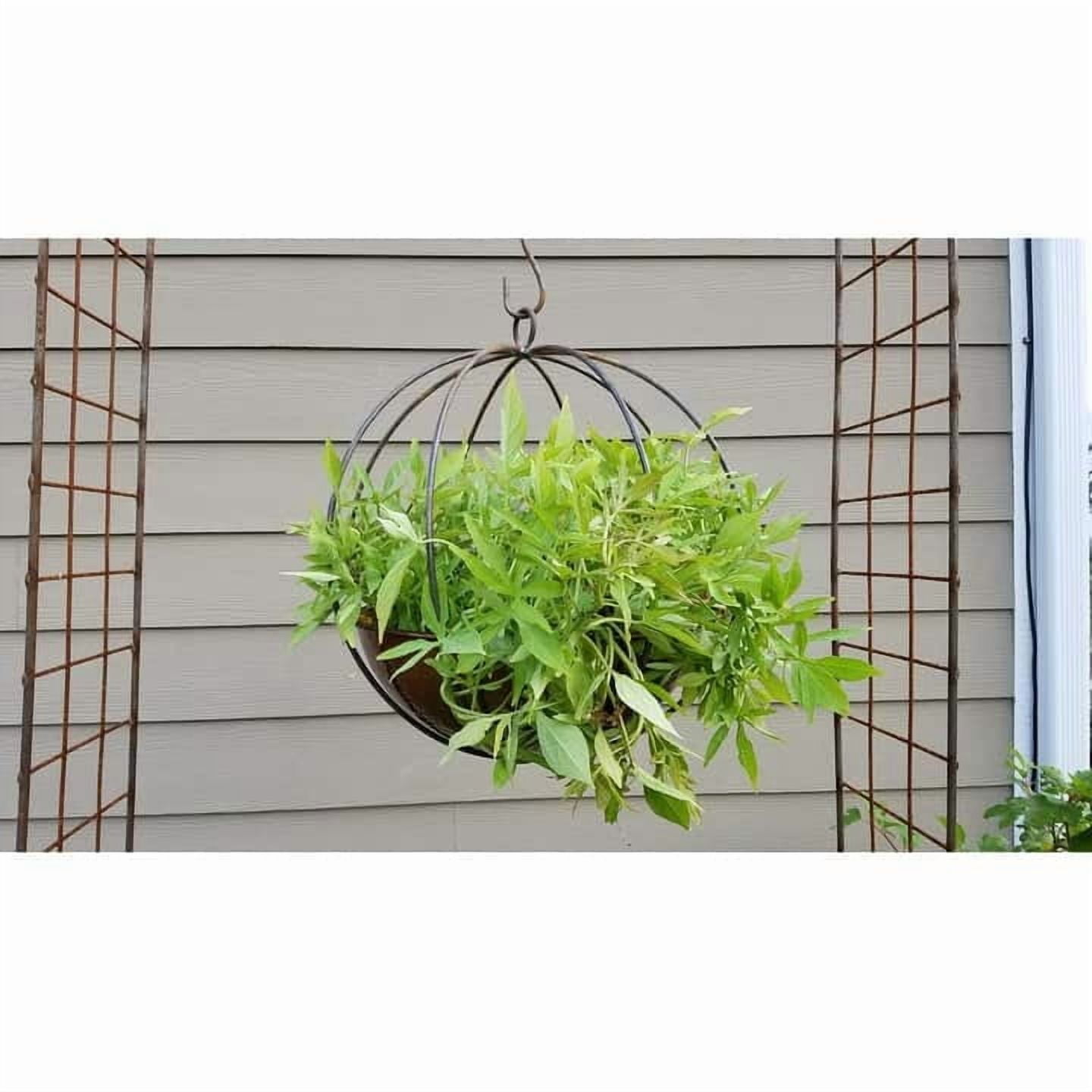 Find Your Passage LLC Large Hanging Globe-shaped Handmade Metal Planter with 10-inch Hook Grey