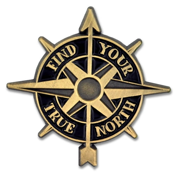 Find Your True North Compass Jewelry Enamel Lapel Pin