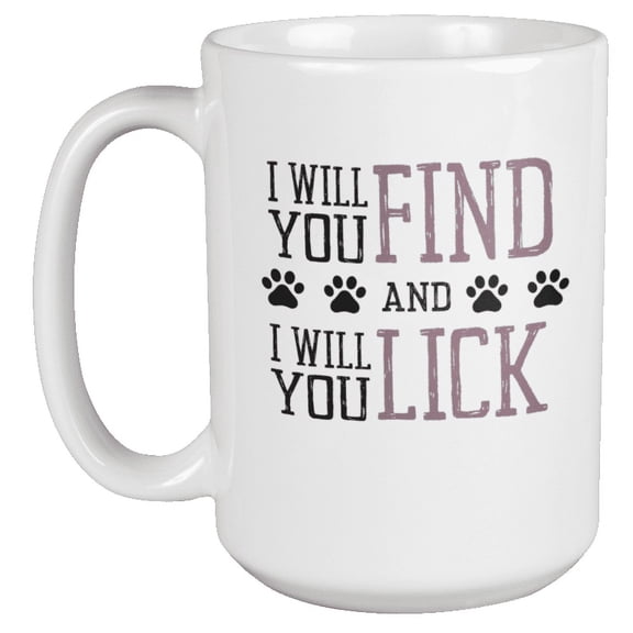 Find and Lick Animal Print Coffee & Tea Mug for Dog Lover & Groomers (15oz)