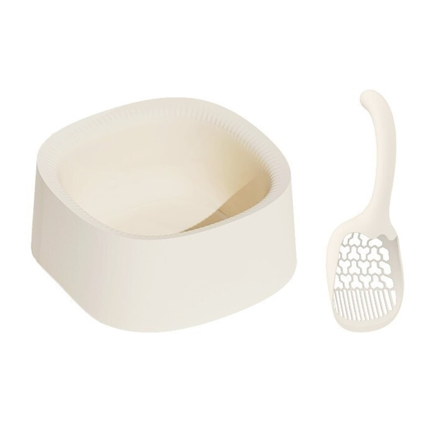 Find concave meoof oversized open cat litter box semi-closed cat toilet cat excrement shovel large space Anti-splash