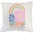 thumbnail image 1 of Find the Beauty in Every Day, Boho Rainbow & Flowers Art Merch Gift, White Pillow Case 20X20 IN, 1 of 1