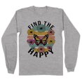 thumbnail image 1 of Find the Happy Butterfly Long Sleeve Shirt Unisex 2X-Large Grey, 1 of 5
