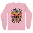 thumbnail image 1 of Find the Happy Butterfly Long Sleeve Shirt Unisex 4X-Large Pink, 1 of 5