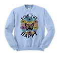 thumbnail image 1 of Find the Happy Butterfly Sweatshirt Unisex Small Light Blue, 1 of 5