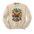 thumbnail image 1 of Find the Happy Butterfly Sweatshirt Unisex Small Sand, 1 of 5