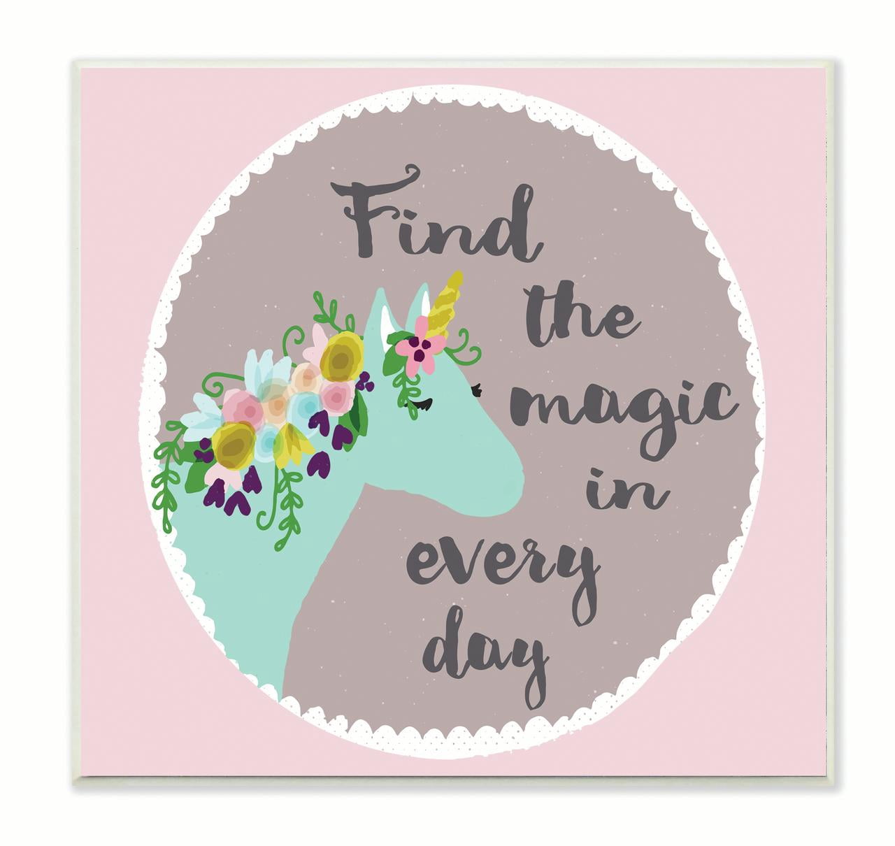 Find the Magic Unicorn Cyan Pink Design 12 in x 12 in Framed Painting Art Prints, by Stupell Home Décor