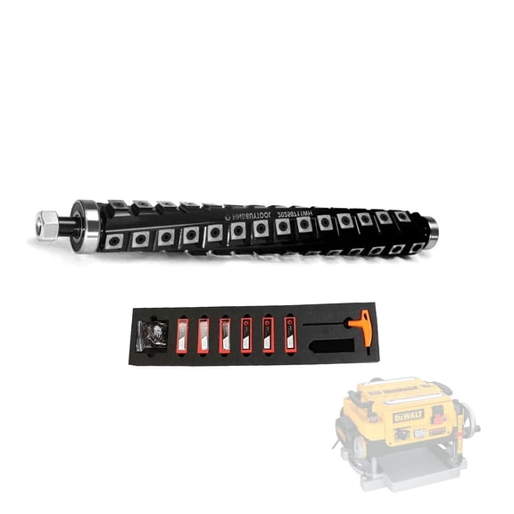 Findbuytool 13" Helical Cutterhead for DeWalt DW735/DW735X/DW735-XE Planers, 4-Row Spiral Design with 56 Carbide Inserts