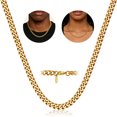 thumbnail image 1 of FindChic 14K Gold Plated Chain for Men Women Necklace Stainless Steel Hip Hop Cuban Link Graduation Fathers Day Jewelry Gifts Him Boyfriend Husband Adults Male Son Age Ideas, 7mm/18inch, 1 of 11