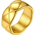 thumbnail image 1 of FindChic 14K Gold Plated Rings for Men Women Crossover Band Rings for Him 6mm/9mm Wide Size 7-12 Crossover Wedding Knucle Finger Ring Engagement Promise Rings Valentine's Birthday Day Gift, 1 of 11