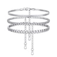 thumbnail image 1 of FindChic 3pcs Layered Anklets for Women Stainless Steel Herringbone Chain Cuban Link Tennis Ankle Bracelet Set Adjustable Foot Chain Waterproof Summer Beach Jewelry Gifts for Mom Daughter, 1 of 7