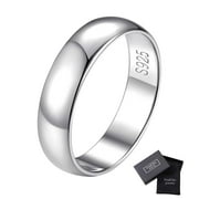 FindChic 925 Solid Sterling Silver Band Rings for Womens, Simple Engagement Wedding Band Rings 4 -12 Size Width 2mm/3mm/5mm for Men, with Gift Box