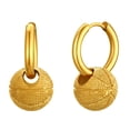 thumbnail image 1 of FindChic Earrings for Women Basketball Stainless Steel/14K Gold/Black Plated Dangle Hoops,Mens Sports Trendy Earrings for Birthday Christmas Day Gift,with Gift Box, 1 of 8