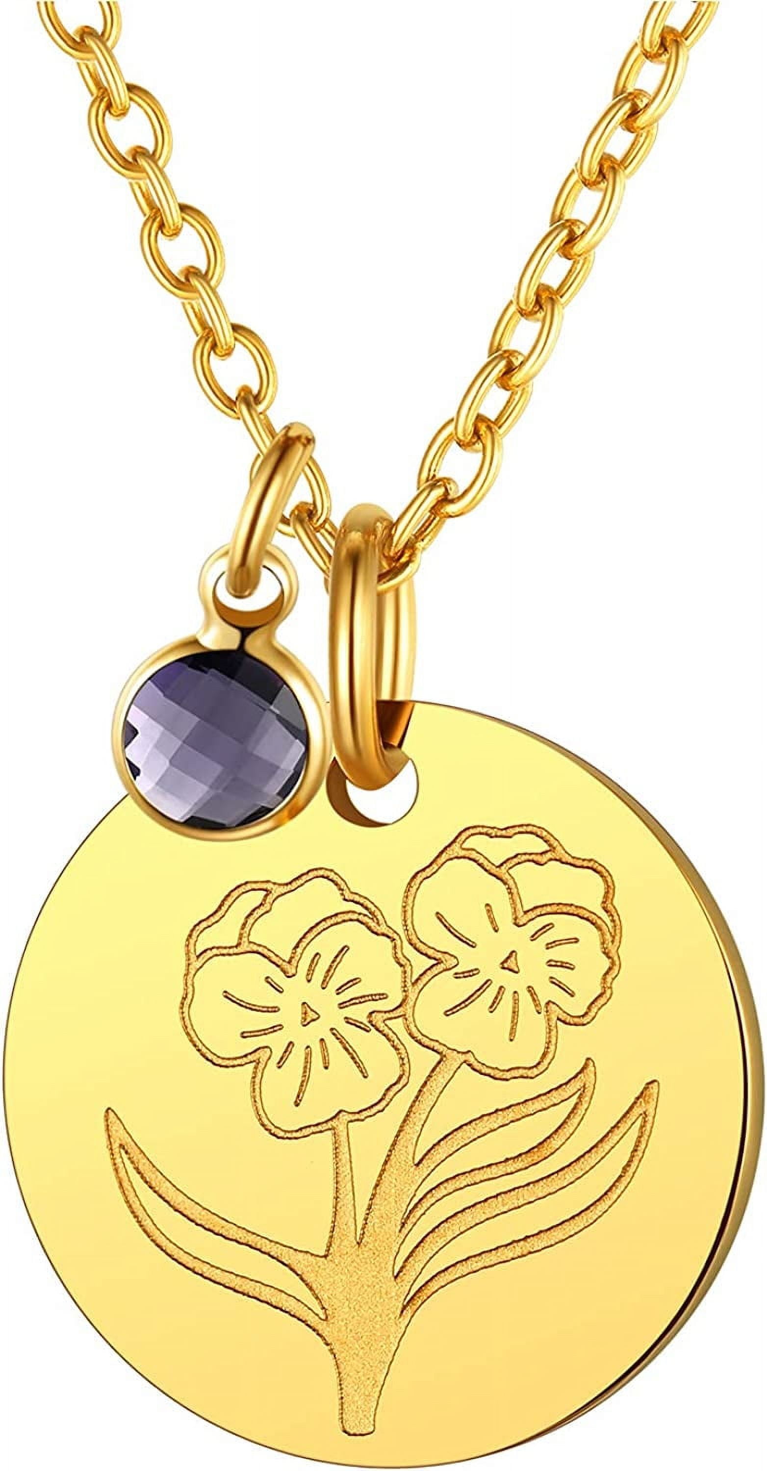 December Birth Flower Necklace | Gold, Rose Gold, Silver | Birth Flower  Necklace – Made By Mary