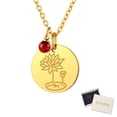 thumbnail image 1 of FindChic Birth Flower Necklaces for Women with Birthstone Gold Plated Stainless Steel Jan. to Dec. Guardian Month Floral Lotus Pendant Necklace Jewelry Gift for Her Birthday Christmas (Box), 1 of 8