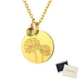thumbnail image 1 of FindChic Birth Flower Necklaces for Women with Birthstone Gold Plated Stainless Steel Jan. to Dec. Guardian Month Floral Chrysanthemum Pendant Necklace Jewelry Gift for Her Birthday Christmas (Box), 1 of 8