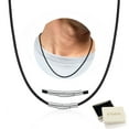 thumbnail image 1 of FindChic Black Waterproof Braid Leather Cord Necklace for Men, 2mm/3mm Width 16-30 inch Stainless Steel Chain Necklace Waxed Rope Chain to Match Pendant for Dad Husband, with Gift Box, 1 of 8
