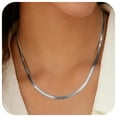 thumbnail image 1 of FindChic Herringbone Necklace for Women Stainless Steel Layered Choker Adjustable Snake Chains Birthday Mothers Day Jewelry Gifts Her Mom Wife Lady Female Adults Age Ideas, 3mm/18inch, 1 of 9