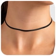 thumbnail image 1 of FindChic Choker for Women Black Snake Herringbone Chain Necklace Birthday Christmas Stocking Stuffer Jewelry Gifts Her Mom Wife Female Adults Age Ideas, 3mm/12.5inch, 1 of 10